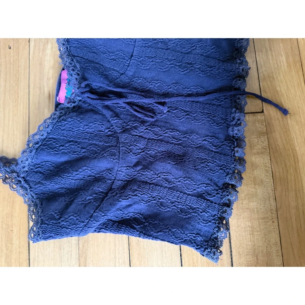 Edikted navy‎ blue Lacy Stretch Cotton Knit Camisole
